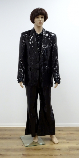 Disco-Jacke, schwarz Pailletten